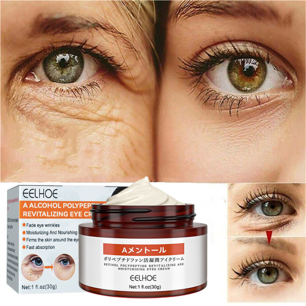 EELHOE A Alcohol Eye Cream Krim Mata Untuk Anti Kerut Firming &amp; Lifting Mengurangi Garis-garis Halus Mata dan Menghilangkan Lingkaran Hitam dan Kantung Mata - 30Gr