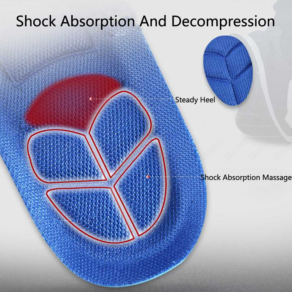 Insole Sepatu Alas Kaki Breathable Anti-Odor Shock Absorption Pelindung Kaki Pegal Lecet Material Berkualitas