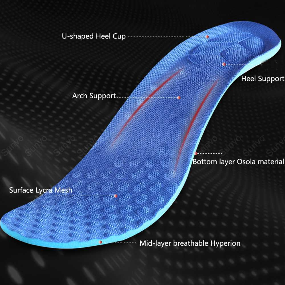 Insole Sepatu Alas Kaki Breathable Anti-Odor Shock Absorption Pelindung Kaki Pegal Lecet Material Berkualitas