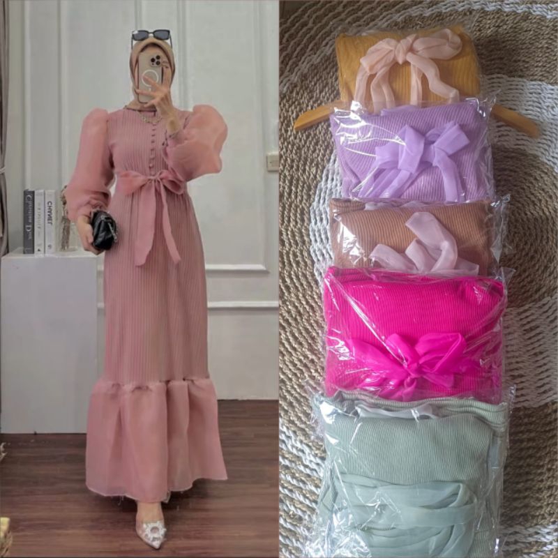 DRESS KNIT DUYUNG MIX ORGANZA