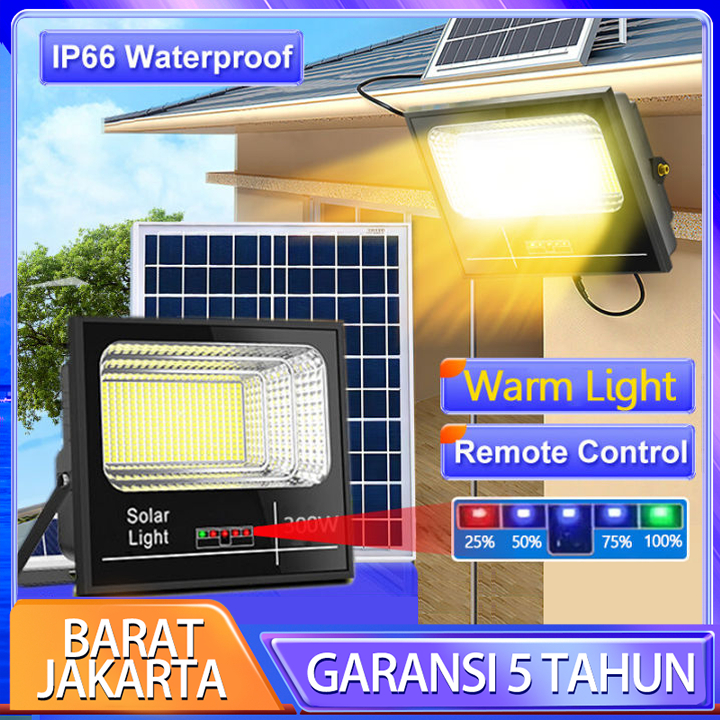 300W lampu solar cell (kuning) Lampu Solar Lampu Solar Cell lar Panel Waterproof Lampu taman LAMPU L