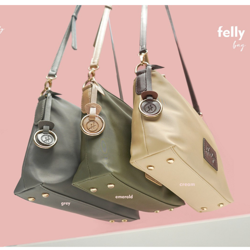 Tas Wanita Selempang Kekinian HODY Felly Bag Sling Bag Premium Waterproof GREY Abu