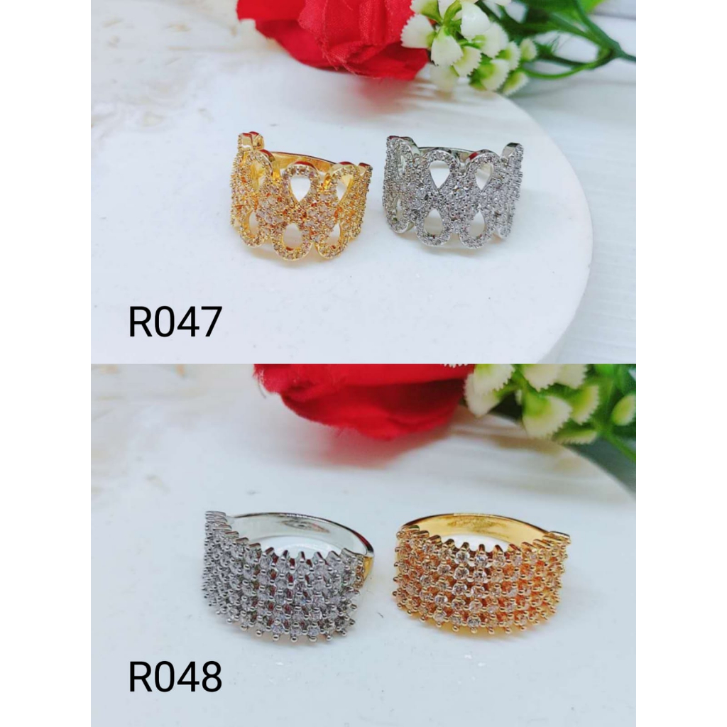 Cincin Xuping Mata Full Lapis Emas Perhiasan Wanita R047/R048