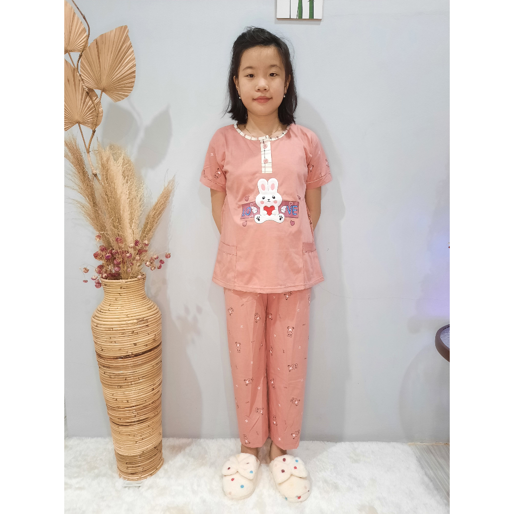 [Best Seller] Baju Tidur CP Tanggung Tessa/Baju Tidur Stelan CP Anak Perempuan/Babydoll Tessa Anak T