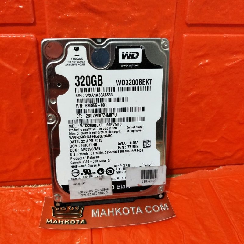 Harddisk HDD Laptop 2,5 320GB Seagate / WD / HGST