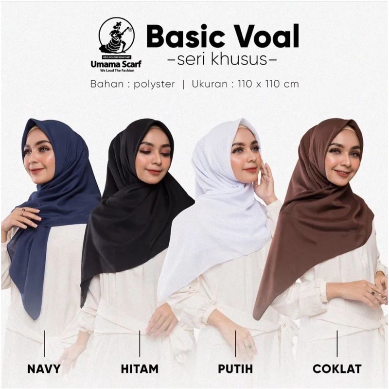 Jilbab Basic Voal Premium Umama // Jilbab kerudung paris premium segiempat murah