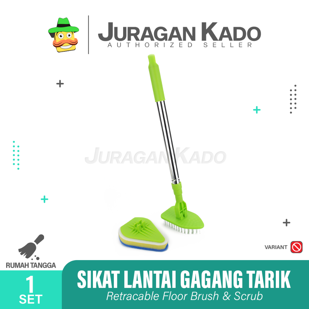 Sikat Pembersih Serbaguna Sikat Kamar Mandi 5in1 Praktis Multifungsi Gagang Panjang