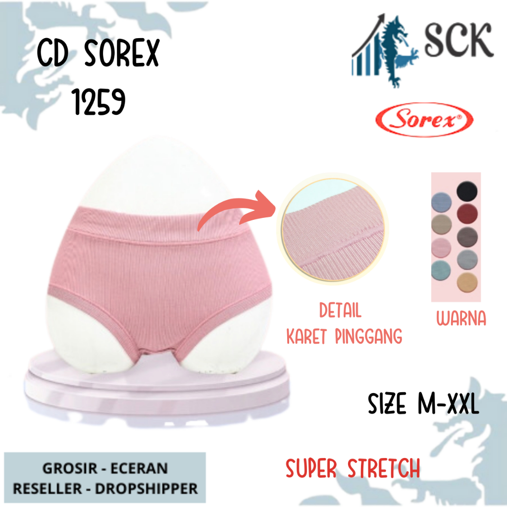 Celana Dalam SOREX 1259 / CD Ukuran M-XXL Bahan Katun / Pakaian Dalam Wanita Aneka Warna Grosir - sckmenwear GROSIR
