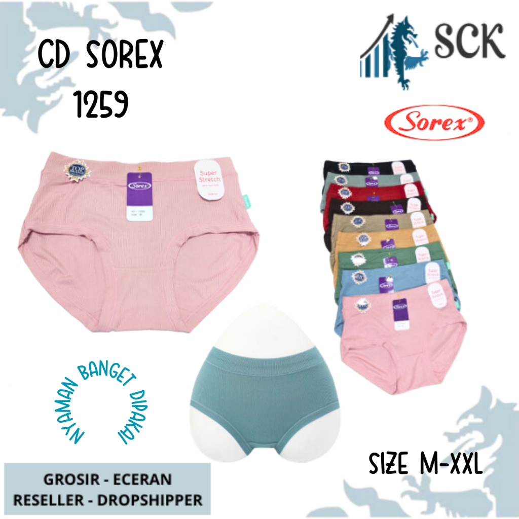 Celana Dalam SOREX 1259 / CD Ukuran M-XXL Bahan Katun / Pakaian Dalam Wanita Aneka Warna Grosir - sckmenwear GROSIR