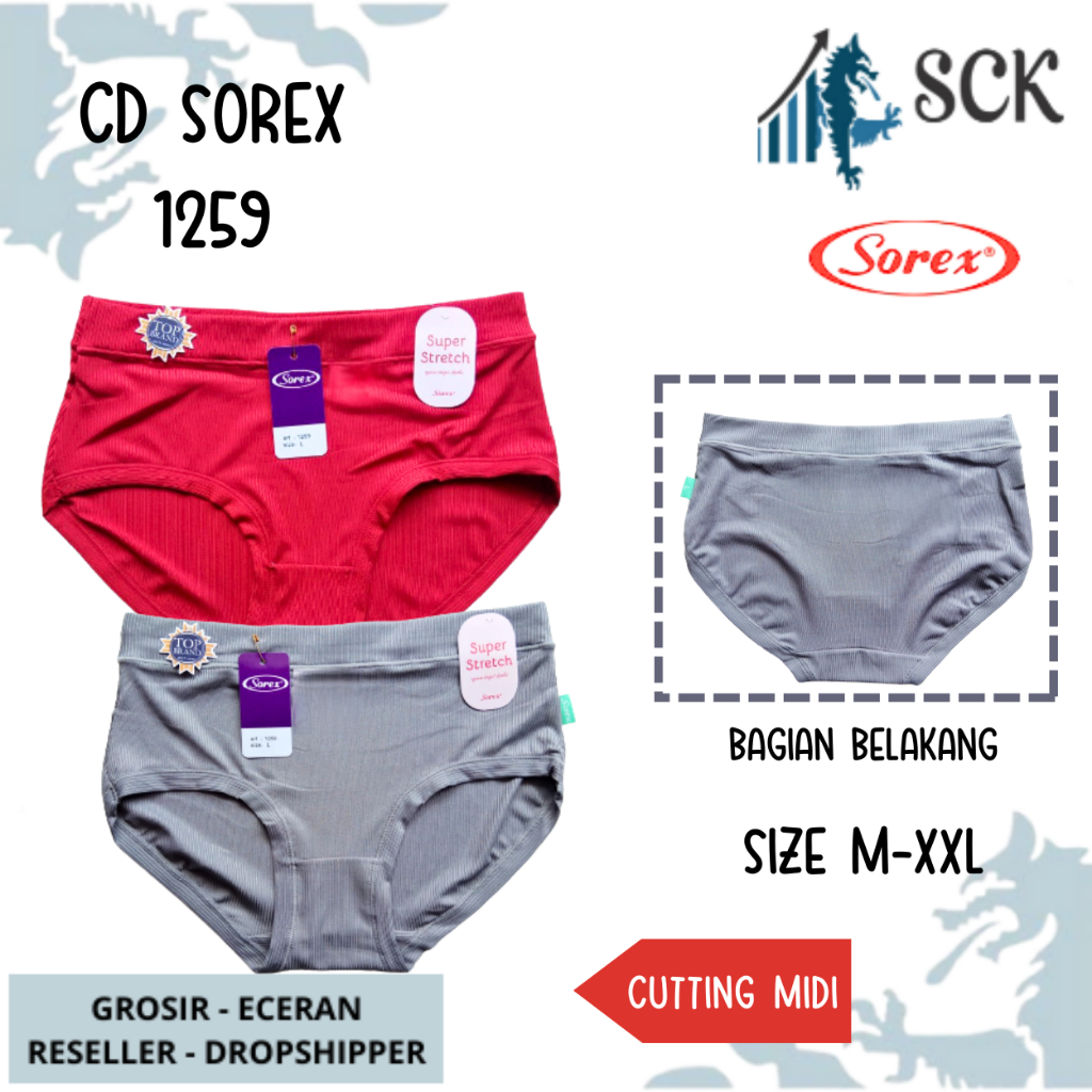 Celana Dalam SOREX 1259 / CD Ukuran M-XXL Bahan Katun / Pakaian Dalam Wanita Aneka Warna Grosir - sckmenwear GROSIR