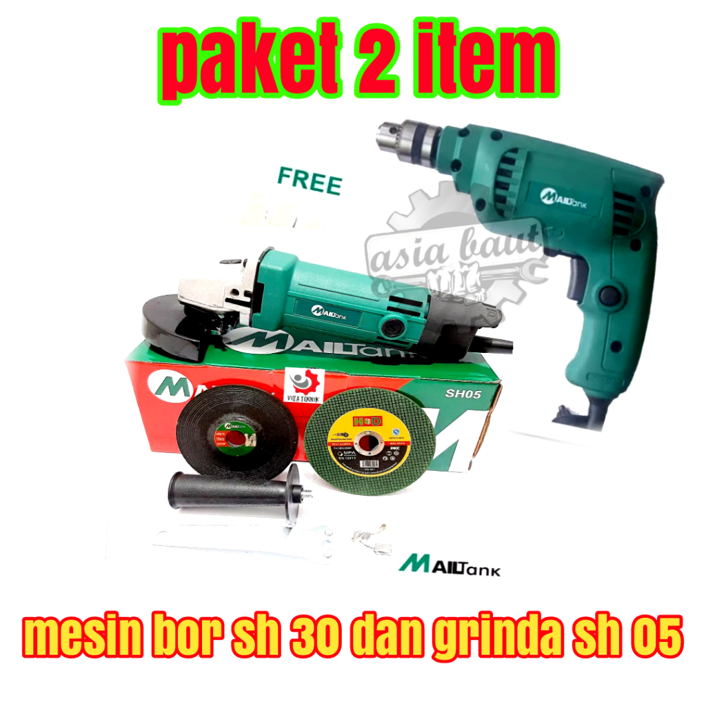 MESIN BOR MAILTANK SH 30 + MESIN GRINDA MAILTANK SH 05 / MESIN GURINDA + BOR TERMURAH