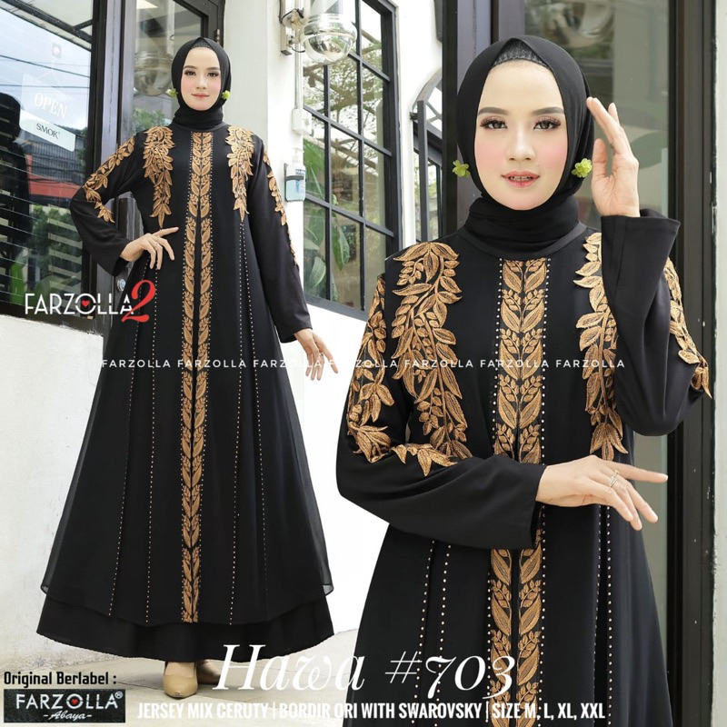 Gamis Turkey Hawa #703 Bordir Dress By Original Farzolla 2 Longdress Busana Muslimah