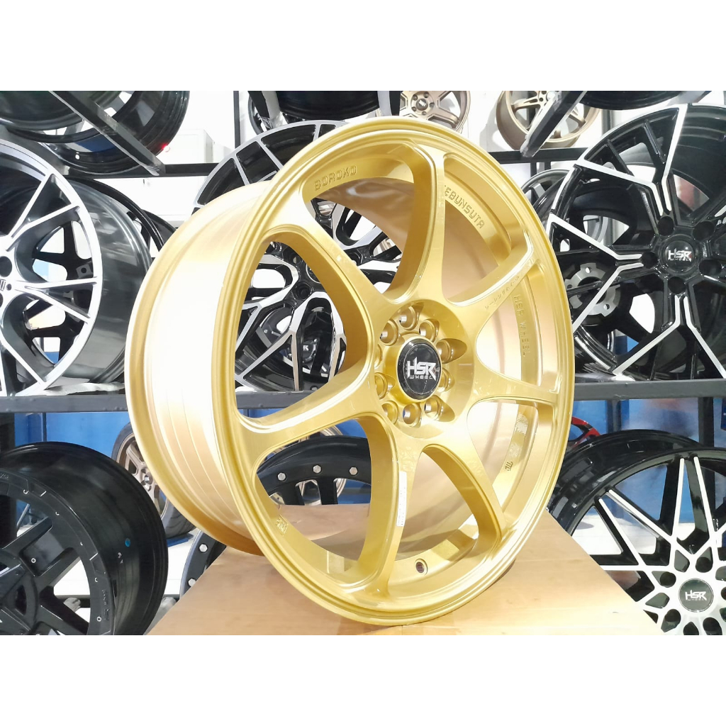 Velg Mobil Racing Murah Ring 18 Buat Innova HRV Xpander HSR SEBUNSUTA JA136 BOROKO 03 R18 Warna GOLD