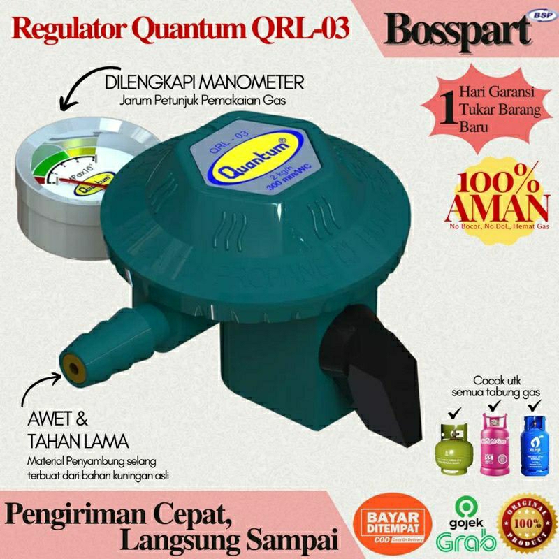 Quantum Regurator gas LPG QRL- 03 / QRL- 04plus / Regurator tekanan rendah