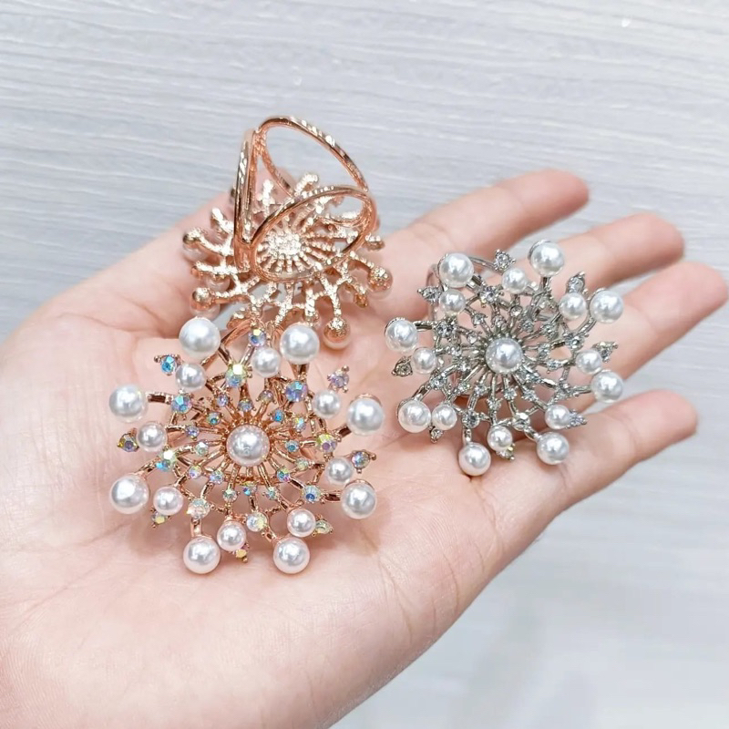 Ring bros cincin / Ring hijab jilbab / Ring syal bunga diamond tusuk mutiara