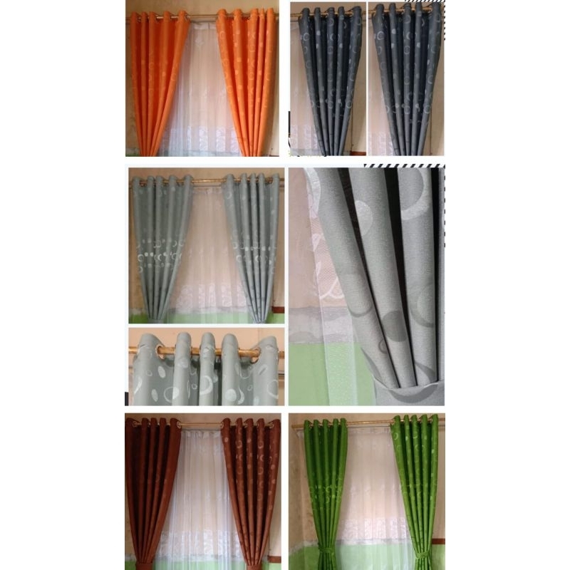 Gorden Motif Polkadot Minimalis Gorden Pintu Kamar Hordeng Tebal Mewah Gorden Jendela murah Gorden J