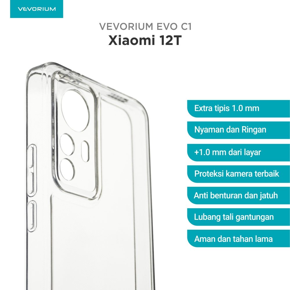 VEVORIUM EVO C1 Xiaomi 12T 5G Clear Soft Case Bening Transparan