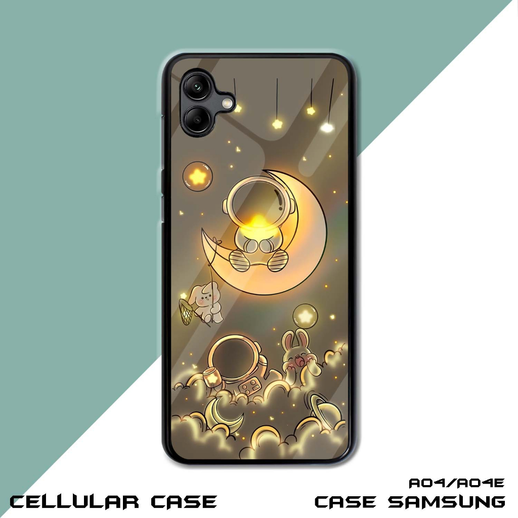 Case Glossy HD Samsung A04 A04E M04 [CS08] Nasa Astronot mini Aesthetic Grafiti Casing Kilau Hardcas