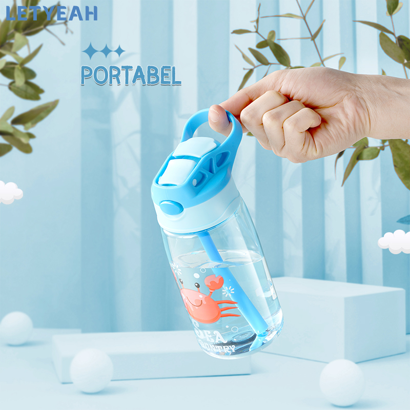 letyeah Botol air minum sedotan anak anti bocor /480ml tempat minum/Bpa free