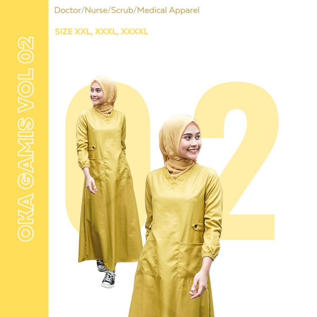 BAJU OKA MODEL GAMIS //VOL 2//BAJU JAGA/SCRUB MEDIS/SERAGAM PERAWAT