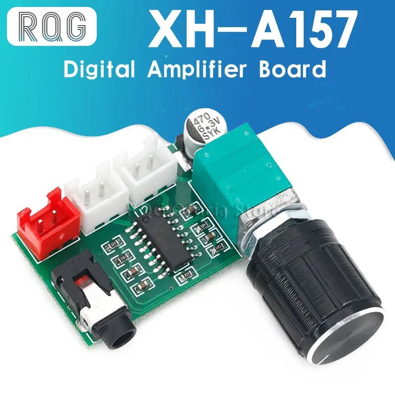 XH A157 PAM8403 POWER AMPLIFIER CLASS D 5V STEREO + KNOP POTENSIO + AUX