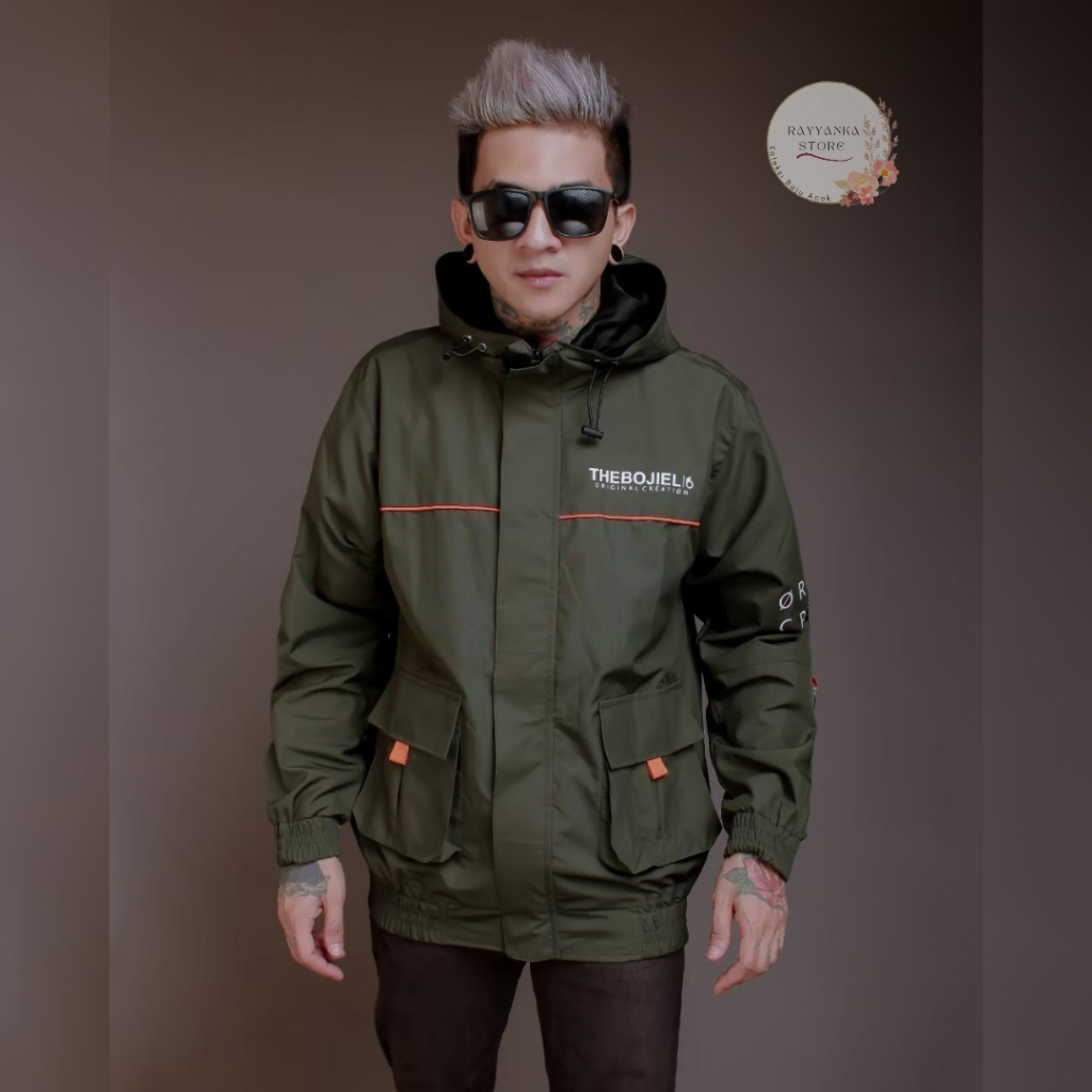 Jaket Parasit Pria Model Garis Bjlx0044 Bahan Taslan Zn Tebal Hangat Dan Nyaman Dipakai