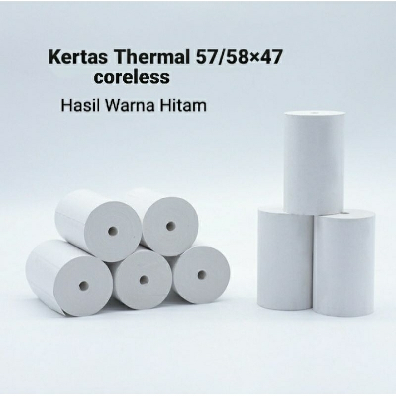 

Kertas Struk Thermal 58x47mm Coreless Hitam