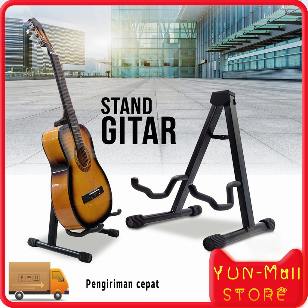 【COD 】 YUN Mall Stand gitar stand bass stand biola besi coating halus bisa dilipat ringan kokoh dudukan gitar