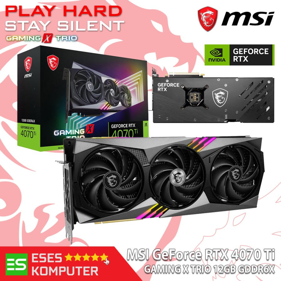 VGA MSI GeForce RTX 4070 Ti GAMING X TRIO 12G | 12GB GDDR6X PCIE 4.0