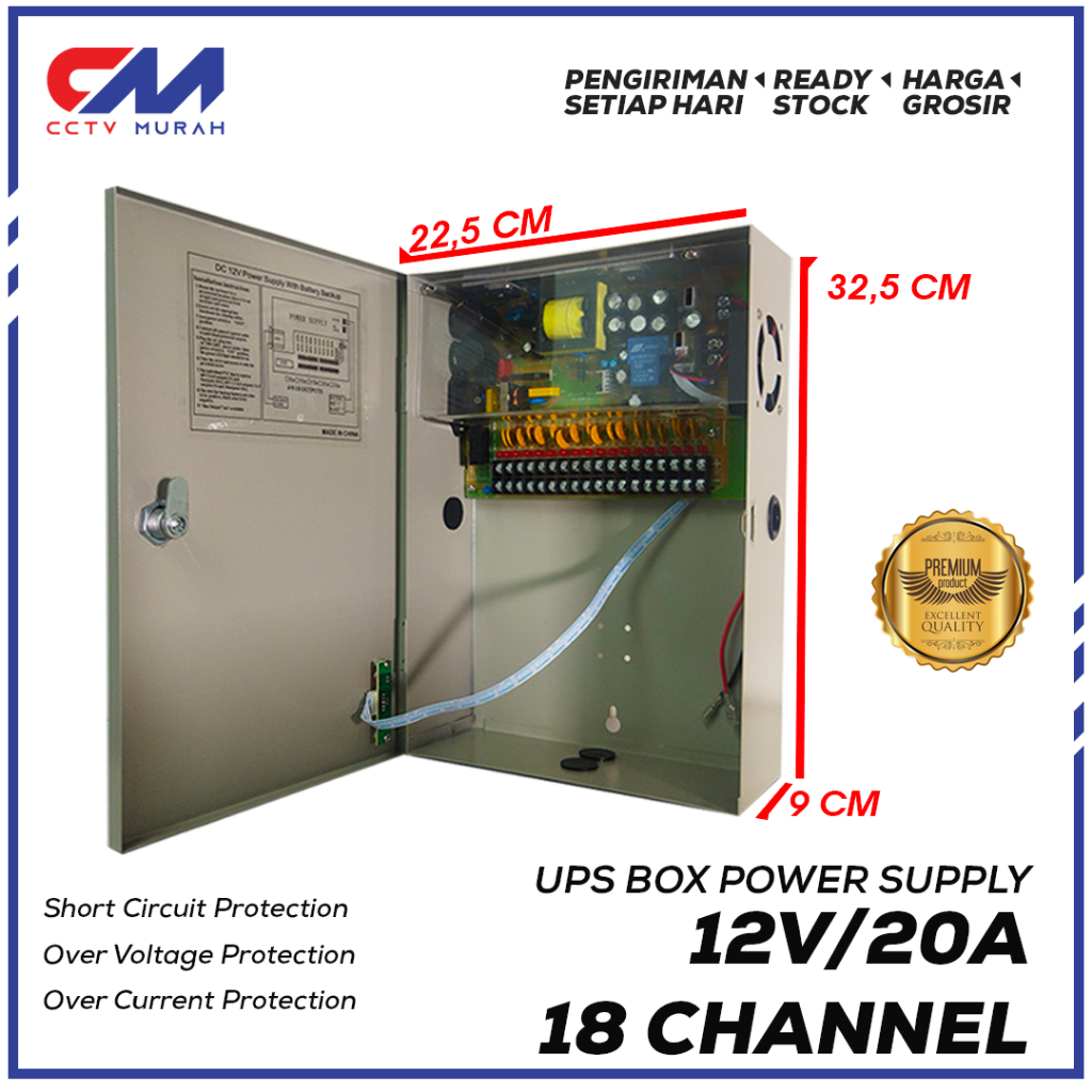 Power Supply UPS Box 12V 20A 18 Channel/UPS Box 12V 10A 18 Channel