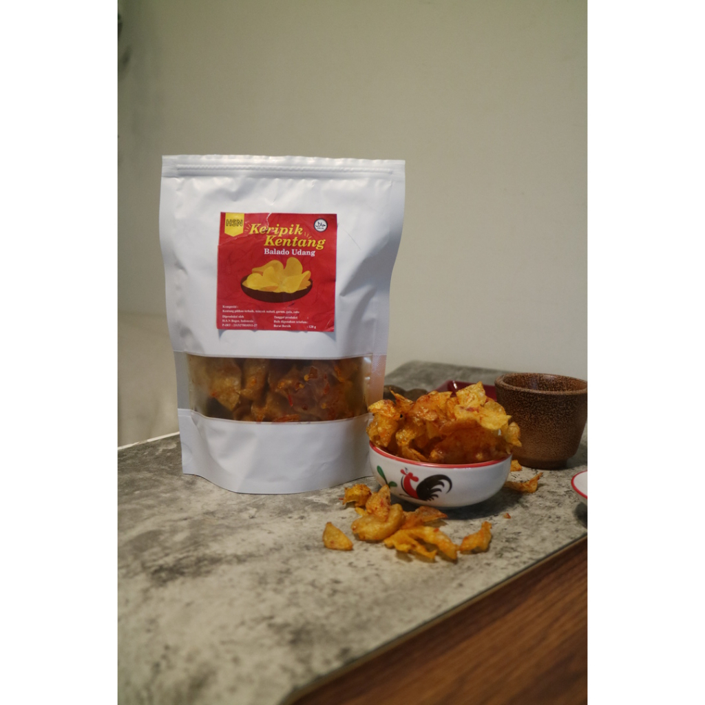KERIPIK KENTANG BALADO UDANG HSN 120GR