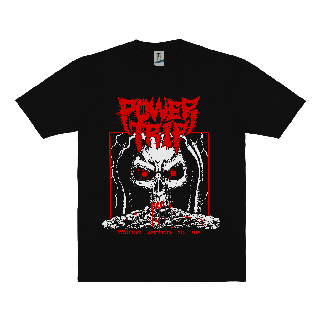 KAOS BAND POWER TRIP WAITING AROUND VINTAGE | T-SHIRT BAND POWER TRIP | POWER TRIP HITAM