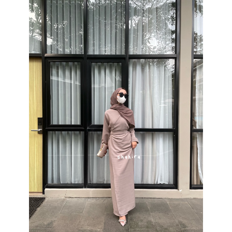 aruna dress/aruna abaya/dress 2 look/dress premium teksture/dress simpel casual