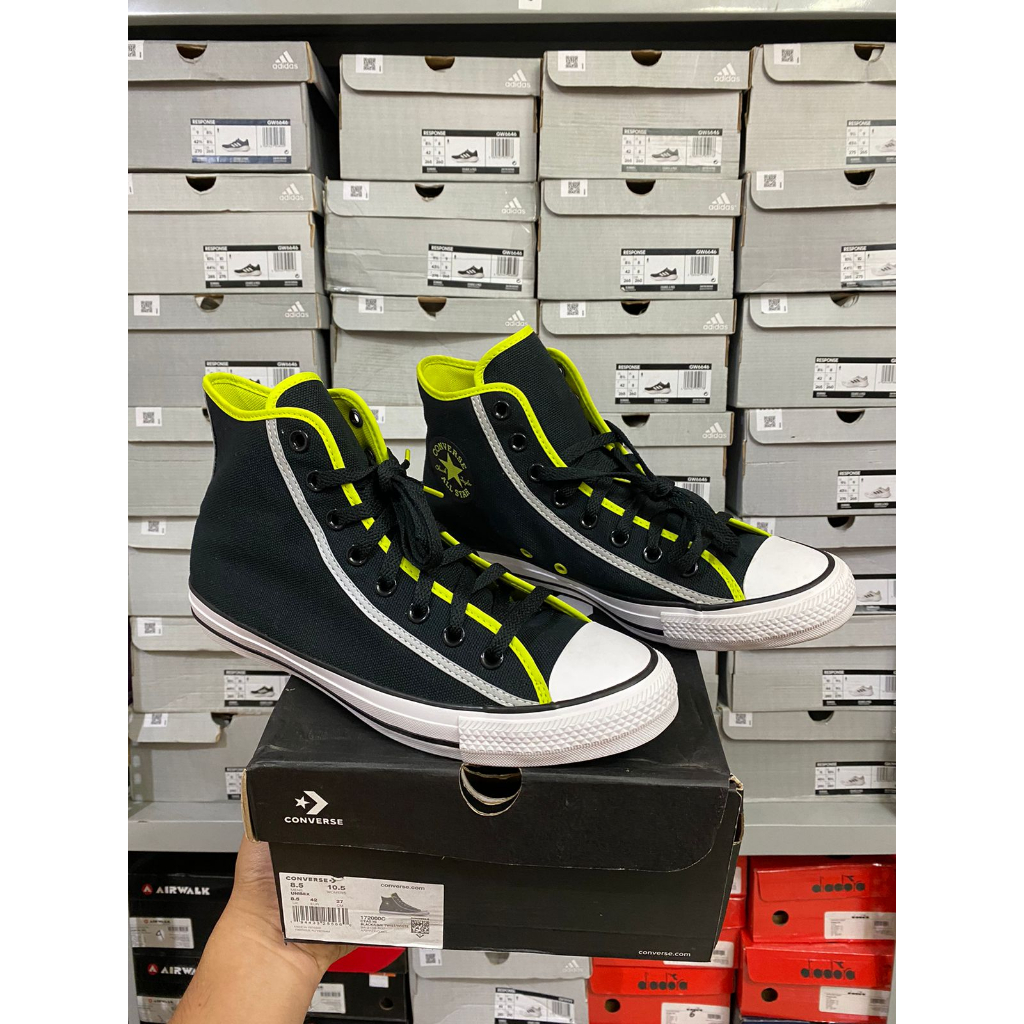 Converse Chuck Taylor All Star Hi 172000C Black Lime Twist White