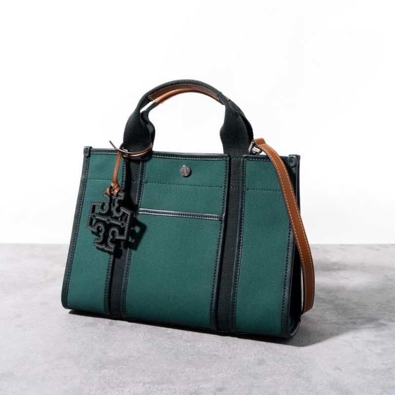 Tory Burch Twill small tory tote bag Deep Green