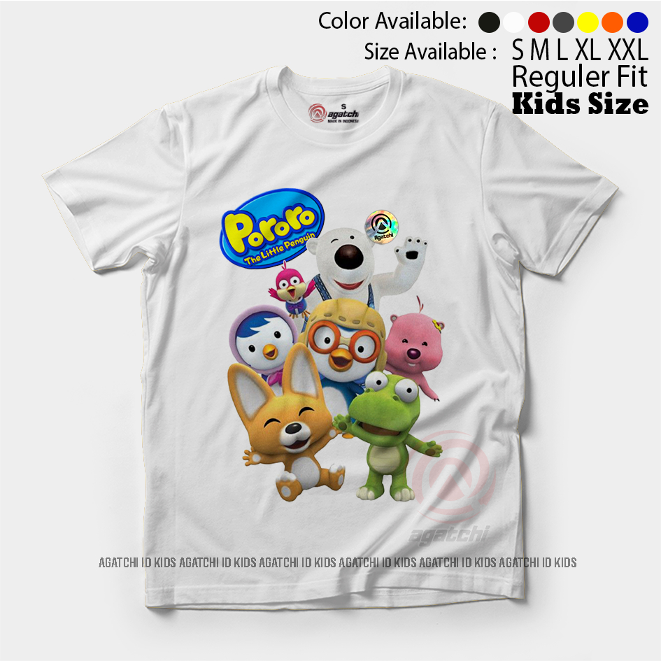 Baju Kaos Atasan Anak Laki - Laki Motif 3D Kartun Pororo