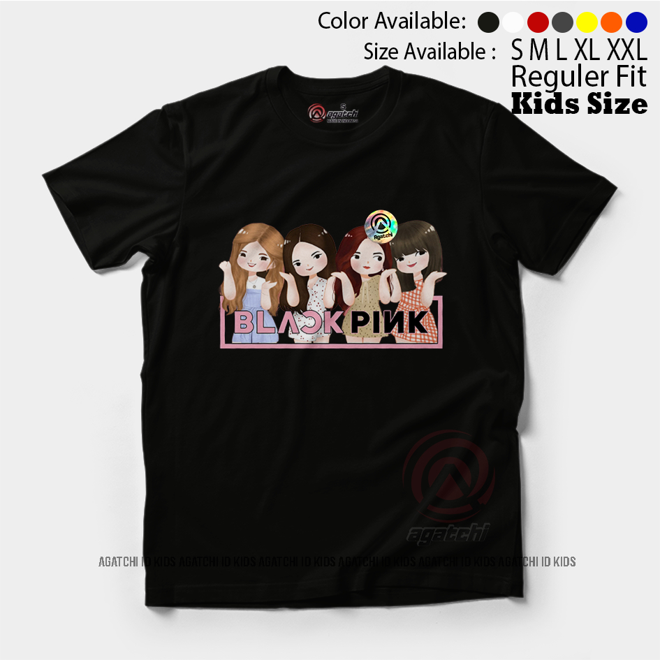 Baju Kaos Atasan Anak Perempuan Agatchi K-pop Lovers Black Pink