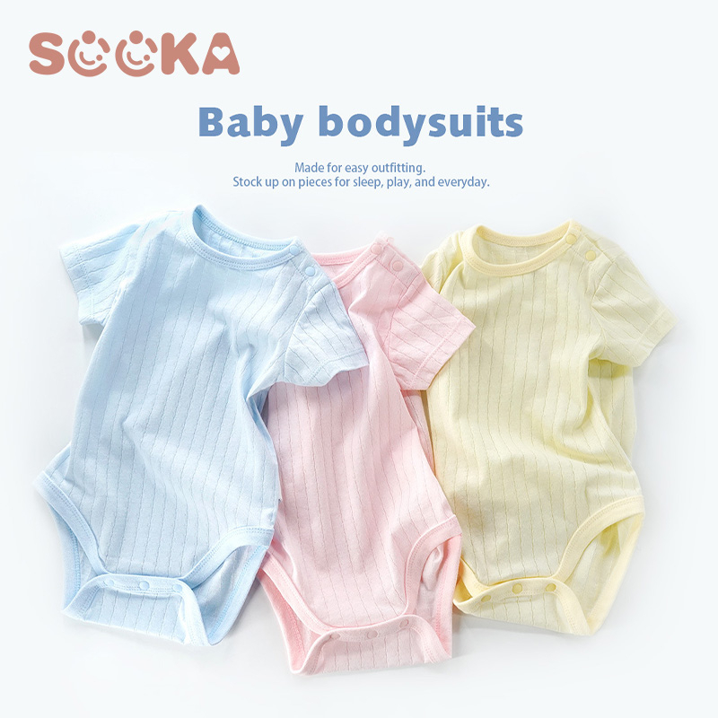 SOOKA Baju Jumpsuit Bayi- Baju Jumpsuit aneka warna mempunyai lengan pendek dengan kancing di bahu cocok digunakan pada musim panas dan untuk bayi 3-18 bulan SK-EDE1129