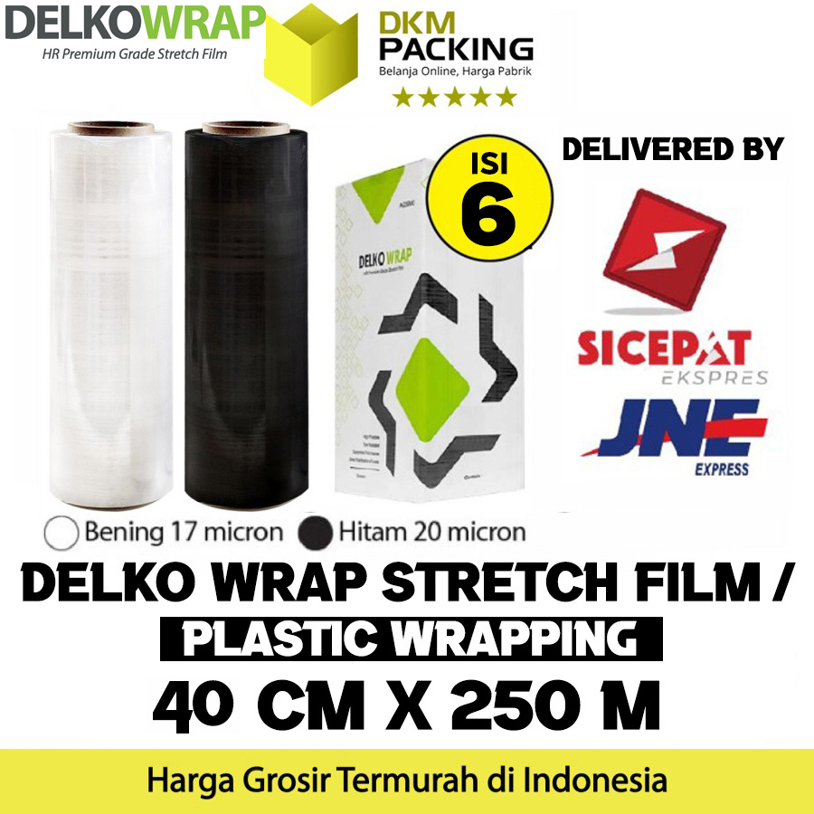 

Stretch Film 40cm x 250m Plastik Wrapping DELKO WRAP TERMURAH / DUS KARGO