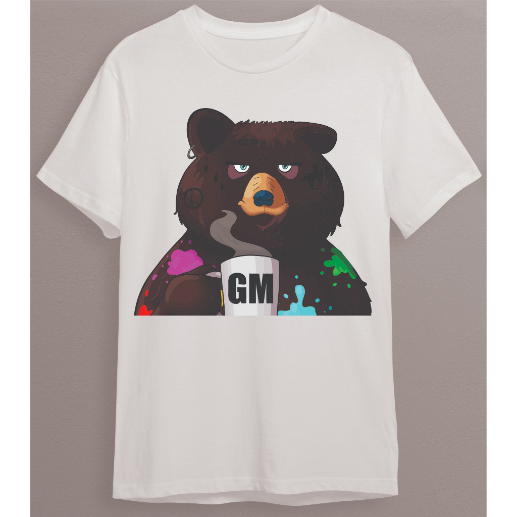 Oblong T-shirt nft BIGBEAR / Kaos Nft BIGBEAR008 Cotton