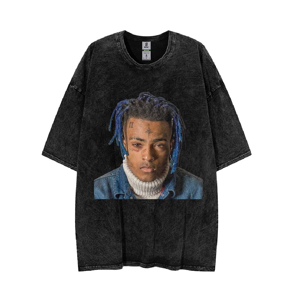 XxxTentacion Rap Tee Oversize Washed Tee T-shirt