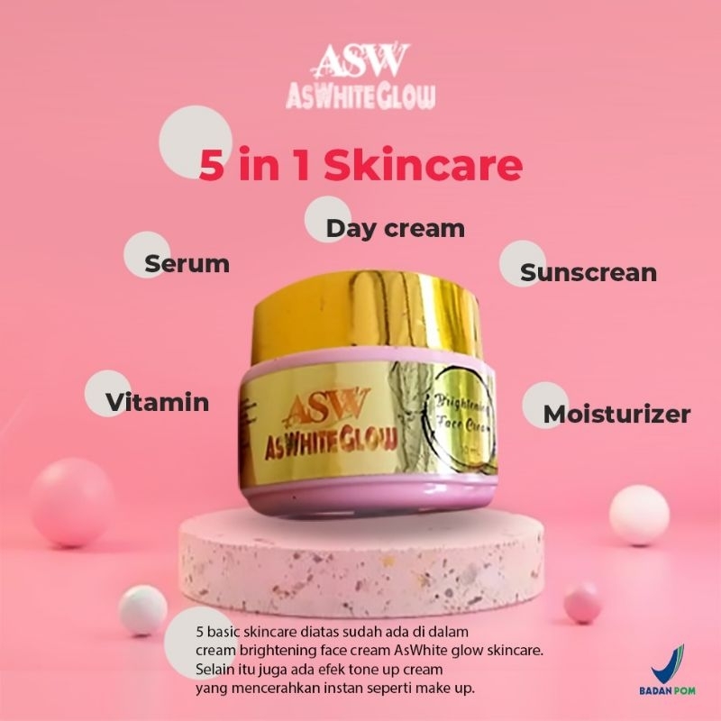 Cream glowing ajaib 10X pemutih wajah aswhiteglow krem bpom glowing wajah | mencerahkan & memutihkan