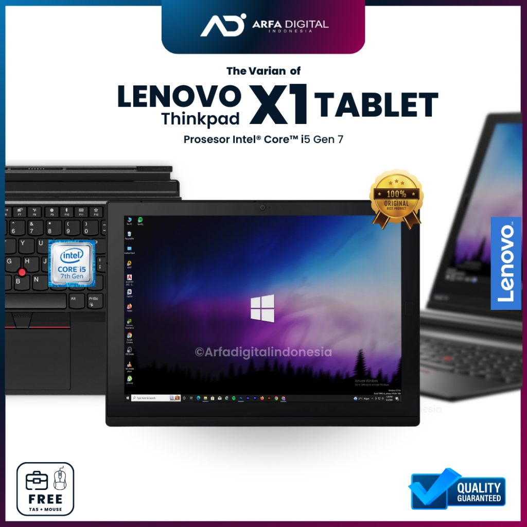 Laptop Lenovo X1 Tablet G2 Core i5 Gen 7 8GB SSD 128GB Mulus Bergaransi