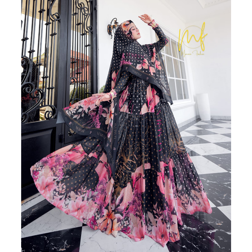 Zahira1808 Elisa Series Seris  By Mariani Fashion Syari Ibu Busui Dress Hijab Muslimah Wanita Marian