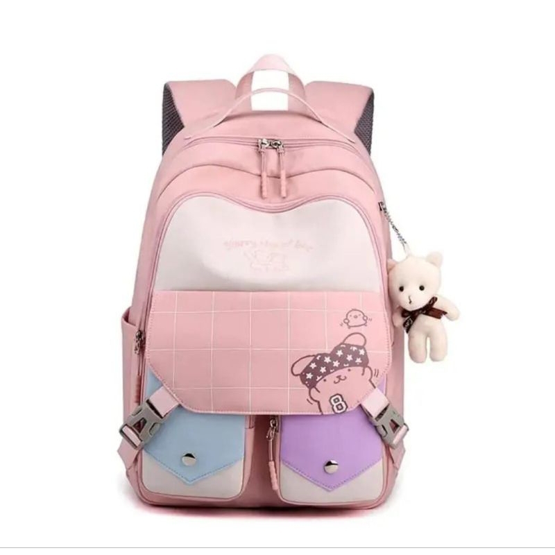 Tas Ransel Sekolah Anak Wanita Terbaru Mode Korea Harajuku Kapasitas Tas Besar Banyak Ruang Tas Ransel Backpack Tas Punggung Tas Sekolah SD SMP SMA Tas Kekinian Tanpa gantungan Ransel Anak Wanita Ransel Anak Tas Ransel