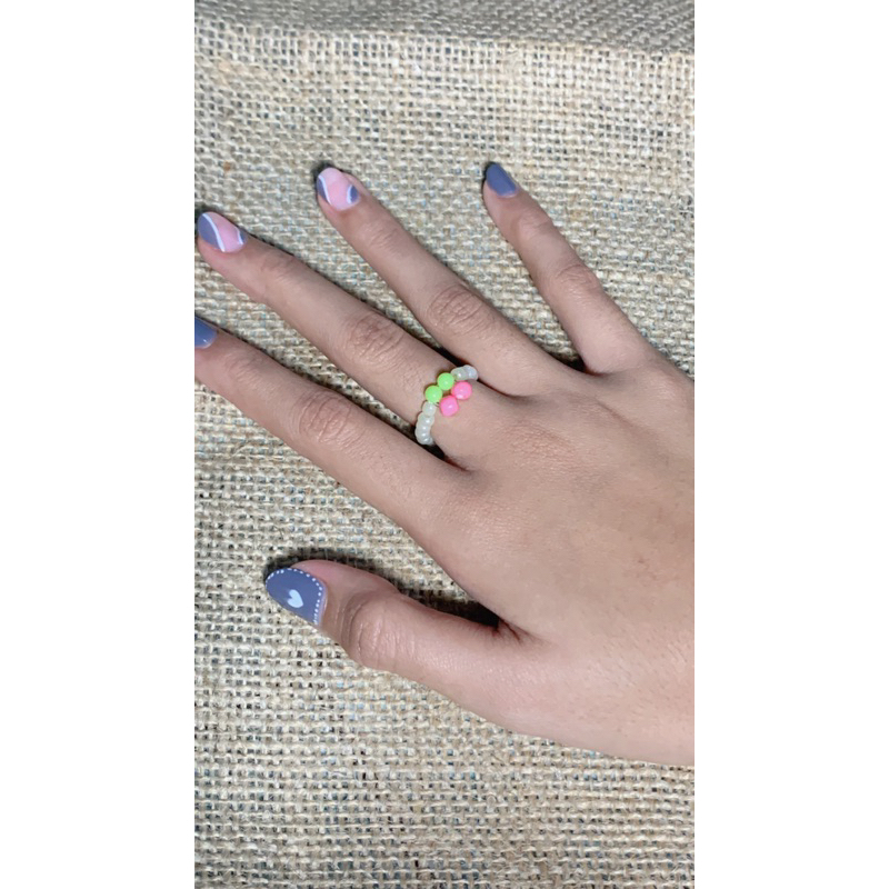 cincin manik white chery pink | cincin manik manik wanita