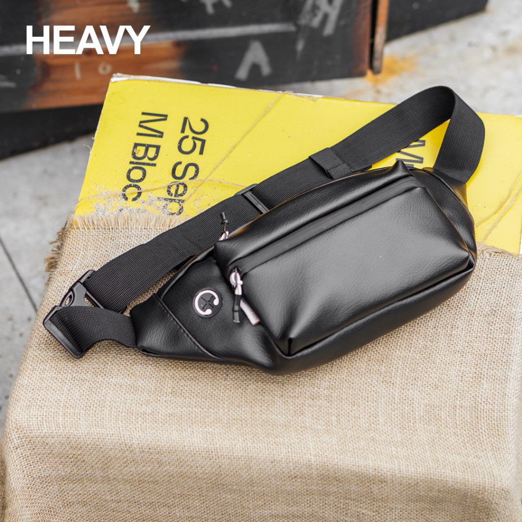 TAS SELEMPANG PRIA HEAVY.BAG. WAIST BAG HEAVY( WATERPROOF) anti air