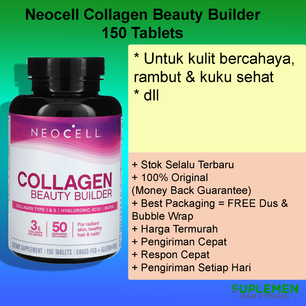 Neocell Collagen Beauty Builder 150 Tablets Collagen Type 1 & 3 Hyaluronic Acid Biotin Skin Hair Nai