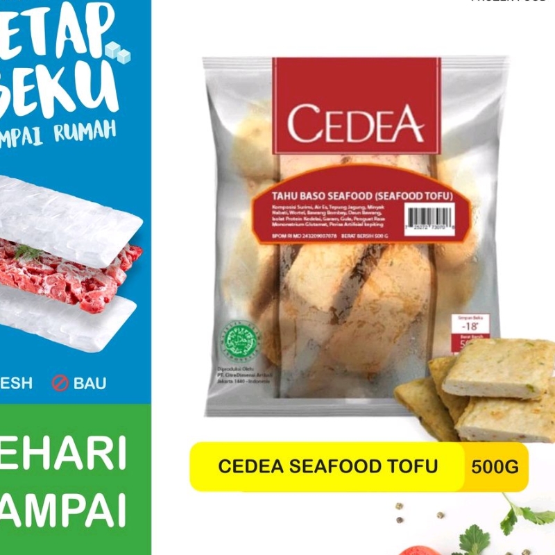 

Seafood Tofu Cedea 500 Gr Tahu Ikan Frozen Food