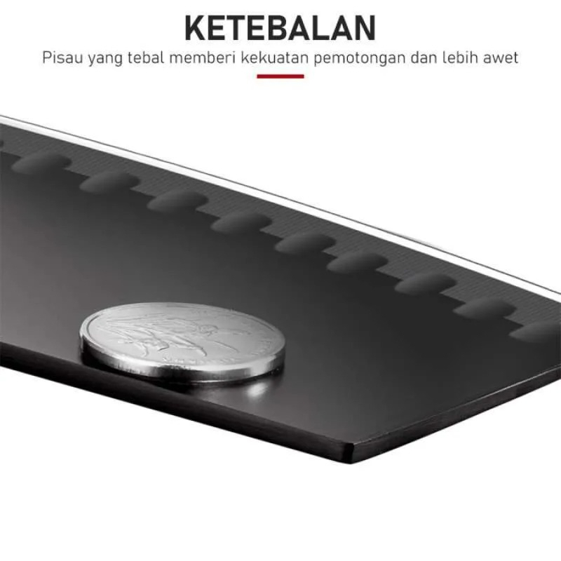 MILIKI SEGERA Set Pisau Dapur isi 5 pcs Pisau Dapur + Peeler Hitam J12